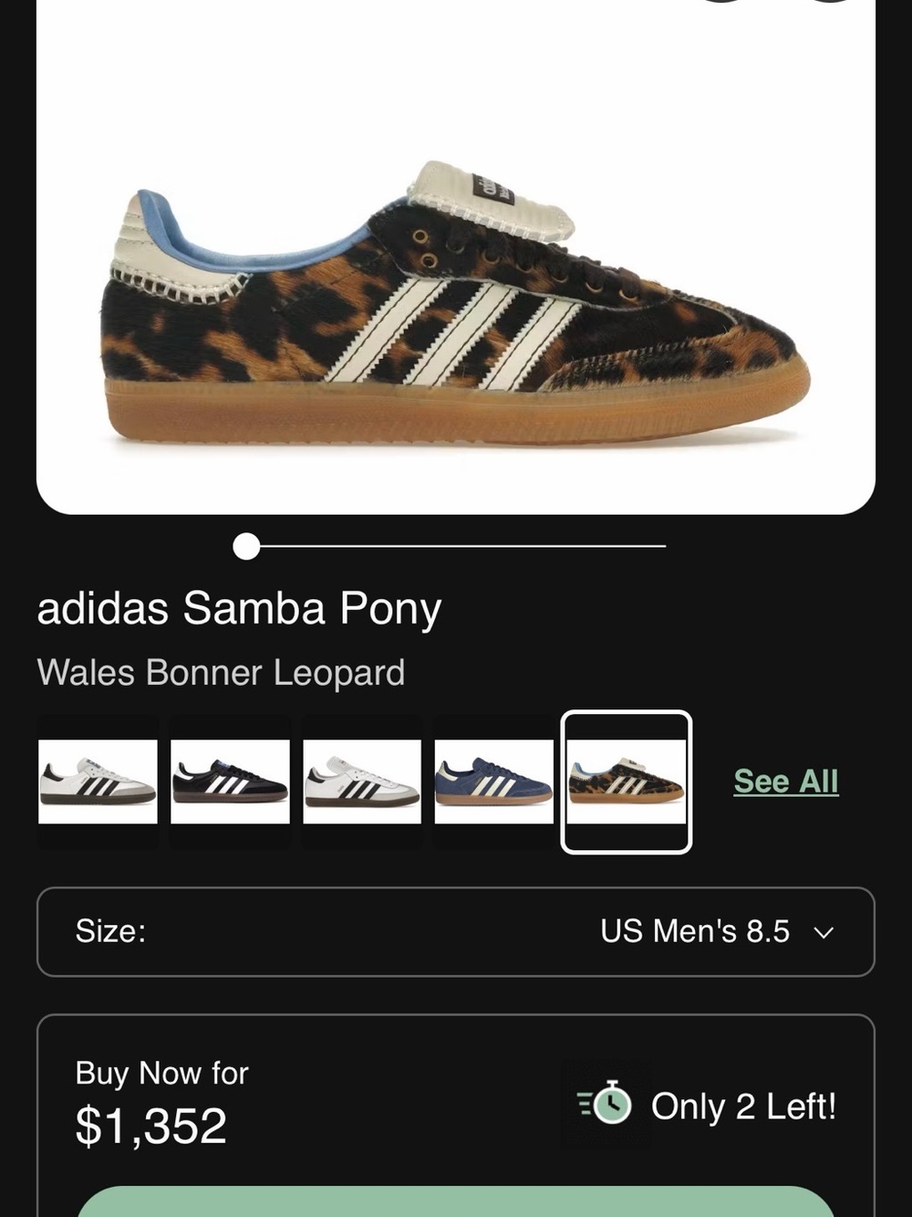 adidas Samba Pony Leopard Print Sneakers - Wales Bonner
